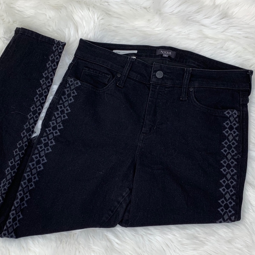NYDJ AMI skinny black legging with side embroidery - Picture 5 of 8